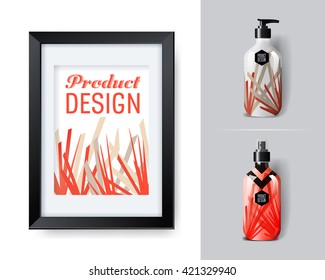 Mockup template for branding and product designs. Isolated realistic bottles with shadows. Easy to use for advertising and cosmetic products.