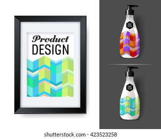 Mockup template for branding and product designs. Isolated realistic bottles with poster and unique sample design. Easy to use for advertising branding and marketing.
