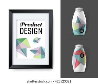 Mockup template for branding and product designs. Isolated realistic bottles with poster and unique sample design. Easy to use for advertising branding and marketing.