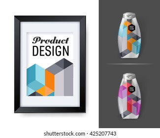 Mockup template for branding and product designs. Isolated realistic bottles with poster and unique sample design. Easy to use for advertising branding and marketing.