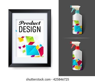 Mockup template for branding and product designs. Isolated realistic bottles with poster and unique sample design. Easy to use for advertising branding and marketing.