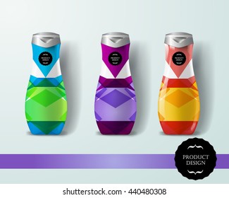 Mockup template for branding and product designs. Isolated realistic bottles with poster and unique sample design. Easy to use for advertising branding and marketing.
