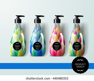 Mockup template for branding and product designs. Isolated realistic bottles with poster and unique sample design. Easy to use for advertising branding and marketing.