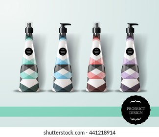 Mockup template for branding and product designs. Isolated realistic bottles with poster and unique sample design. Easy to use for advertising branding and marketing.