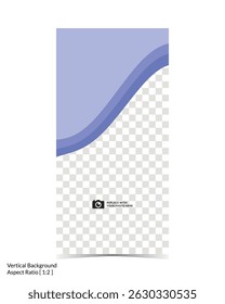 Mockup template of editable dark color cover or banner design with fluid wireframe artwork and photo insert option on vertical background 98
