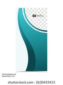 Modelo de maquete de capa de cor escura editável ou design de banner com fluido wireframe arte e inserção de foto opção no plano de fundo vertical 103