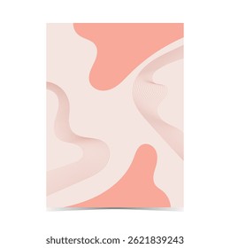 Mockup template of editable soft color cover design with fluid wireframe artwork for graphic design needs on vertical background 4