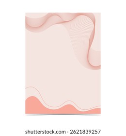 Mockup template of editable soft color cover design with fluid wireframe artwork for graphic design needs on vertical background 10