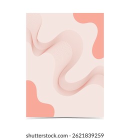 Mockup template of editable soft color cover design with fluid wireframe artwork for graphic design needs on vertical background 3