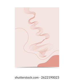 Mockup template of editable soft color cover design with fluid wireframe artwork for graphic design needs on vertical background 16