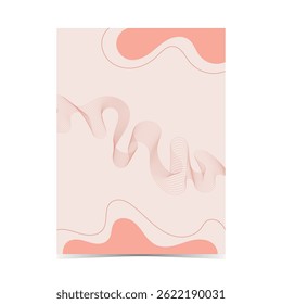 Mockup template of editable soft color cover design with fluid wireframe artwork for graphic design needs on vertical background 15