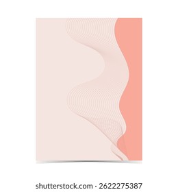Mockup template of editable soft color cover design with fluid wireframe artwork for graphic design needs on vertical background 24