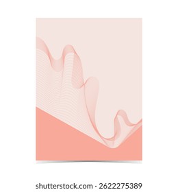 Modelo de maquete de design de capa de cor macia editável com fluido wireframe arte para necessidades de design gráfico no plano de fundo vertical 29