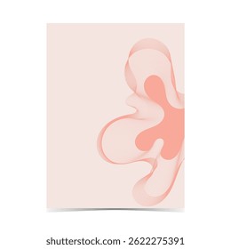 Mockup template of editable soft color cover design with fluid wireframe artwork for graphic design needs on vertical background 27
