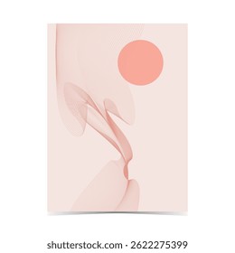 Mockup template of editable soft color cover design with fluid wireframe artwork for graphic design needs on vertical background 23
