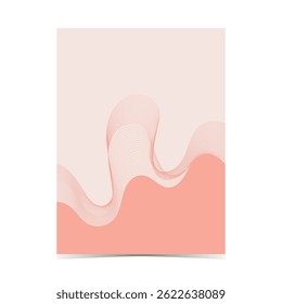 Mockup template of editable soft color cover design with fluid wireframe artwork for graphic design needs on vertical background 31