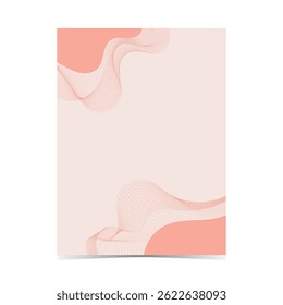 Mockup template of editable soft color cover design with fluid wireframe artwork for graphic design needs on vertical background 33