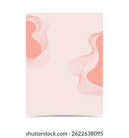 Mockup template of editable soft color cover design with fluid wireframe artwork for graphic design needs on vertical background 34