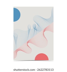 Mockup template of editable soft color cover design with fluid wireframe artwork for graphic design needs on vertical background 45