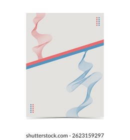Mockup template of editable soft color cover design with fluid wireframe artwork for graphic design needs on vertical background 55