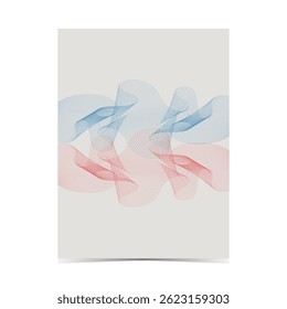 Plantilla de maqueta de diseño de cubierta de color suave editable con ilustraciones de marco de alambre fluido para necesidades de Diseño gráfico en fondo de Vertical 50