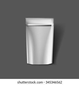 Paquete de flujo de plantilla de mockup para diseño de marca y productos.  Paquete realista aislado con sombras. Fácil de usar para publicidad y productos alimenticios.