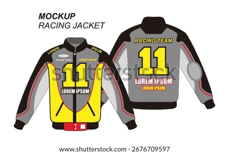 mockup template grey and black racing jacket. very suitable for use in convection jacket designs and clothing needs