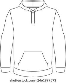 Mockup or template of Windbreaker Jacket with zipper and hoodie