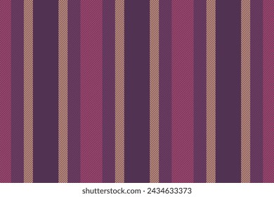 Mockup texture stripe background, christmas ornament seamless vector pattern. Unique fabric textile lines vertical in purple and pink color.