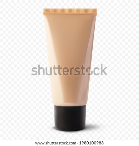 Mockup tonal CC or BB cream foundation makeup mockup 3d vector realistic illustration, isolated