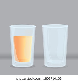 diseño de ilustración vectorial de gafas transparentes e iconos vacíos