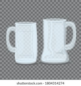 mockup, transparent glasses, transparent empty seidel glasses vector illustration design