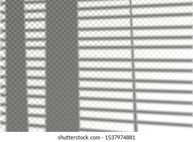 Mockup of transparent shadow overlay effect and natural lightning. Shadow overlay effect. Transparent soft light and shadows from windows and jalouse. Vector illustration