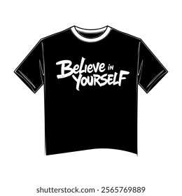 mockup tshirt with design believe in yourself