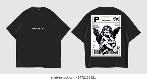 Mockup t-shirt oversize design priority