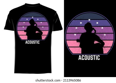 mockup t-shirt silhouette acoustic retro vintage