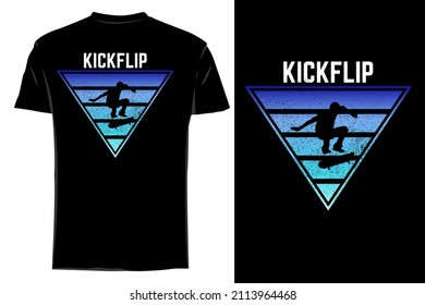 Mockup T-shirt Silhouette Kick Flip Retro Vintage