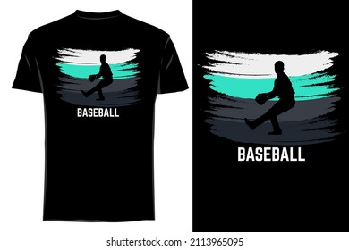 mockup t-shirt silhouette pitcher baseball retro vintage