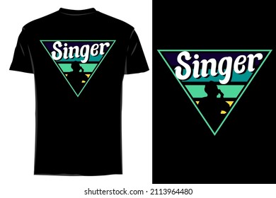 mockup t-shirt silhouette singer retro vintage