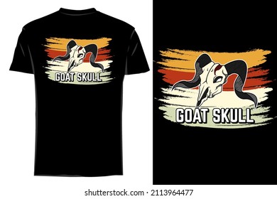 Vektor-Ziegenschädel-Retro-Vintage mit T-Shirt bespannen
