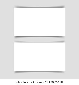 Mock-up of two horizontal business cards with shadow on a gray background. Template for the presentation of business cards. Vector illustration.