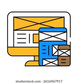 mockup ux ui design line icon vector. mockup ux ui design sign. isolated symbol illustration