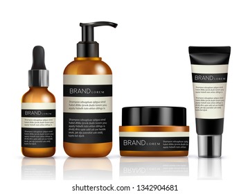 Mock-up Vector 3D skincare cosmetic illustration packaging template isolated