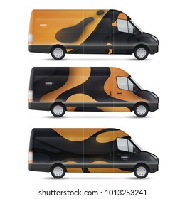 Mockup vector bus. Set of design templates for transport. Branding for advertising, business and corporate identity.