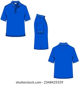 Mockup vector design of short sleeve polo t-shirt, menswear