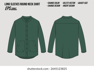 mockup vector ilustration long sleeves round neck shirt
