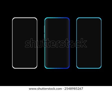 mockup vector smartphone icons set (solid fill). vector screen mockup template for advertisement.	
