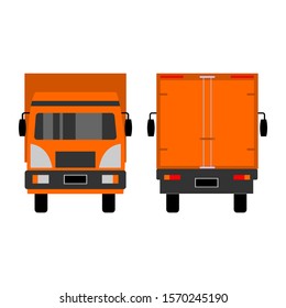 Mock-up vector truck. Trucks transporting cars, side view. Easily edited and repainted.
