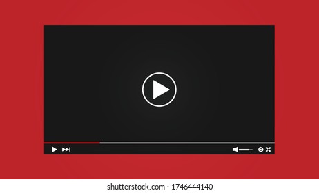 Mockup Video Player Template Design. Social media live stream window, player concept
