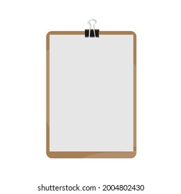 mockup visual design of a clipboard with paper